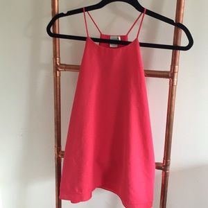 Coral silky tank